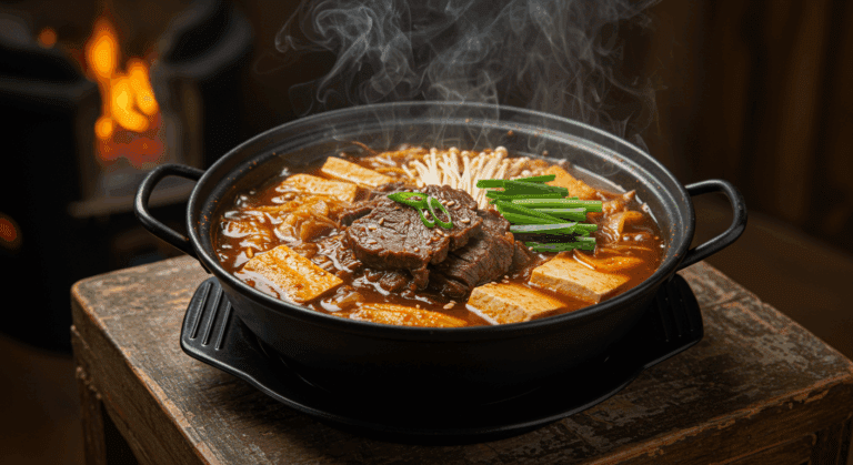 Korean Soybean Paste Stew, ai 생성 된장찌개 이미지