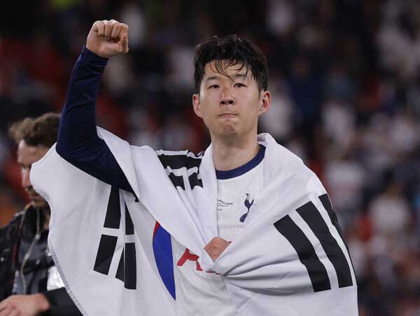한국, son, 손흥민, 태극기
