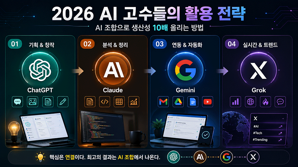 AI 비교｜2026 ChatGPT·Claude·Gemini·Grok 완전 분석