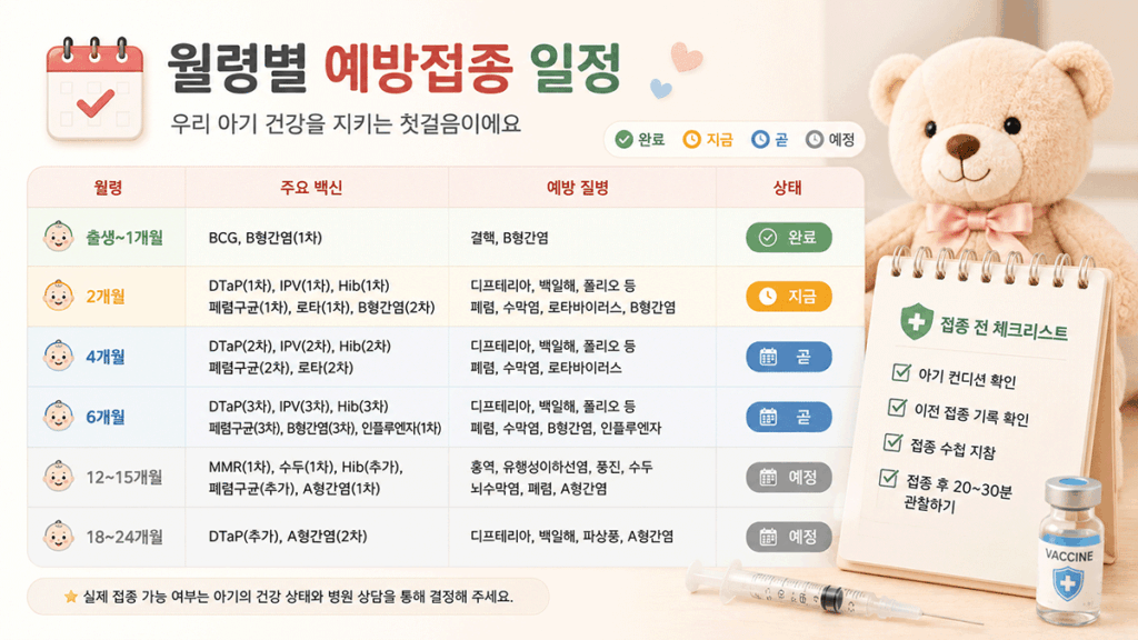 아기 예방접종 계산기｜키 체중 백분위까지 한 번에 확인,2026