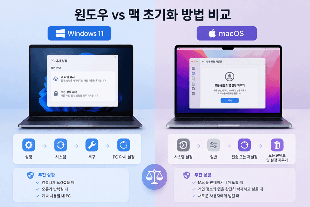 컴퓨터 포맷하는 법, 컴퓨터 포맷, 윈도우 포맷, 맥 포맷, 윈도우 초기화, 맥 초기화