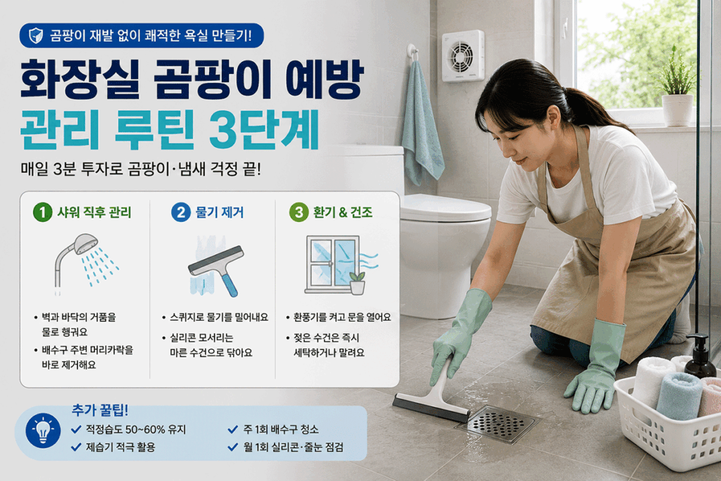 화장실 곰팡이 제거, 욕실 곰팡이, 실리콘 곰팡이
