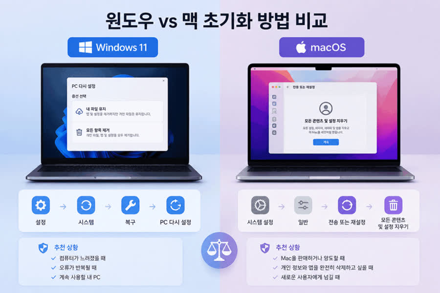 컴퓨터 포맷하는 법, 컴퓨터 포맷, 윈도우 포맷, 맥 포맷, 윈도우 초기화, 맥 초기화