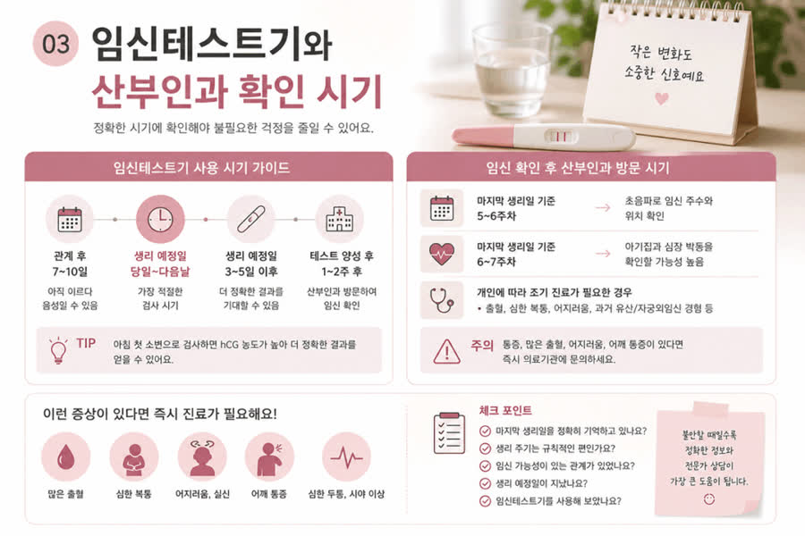 임신 초기 증상, 임신 몇 주, 임신테스트기