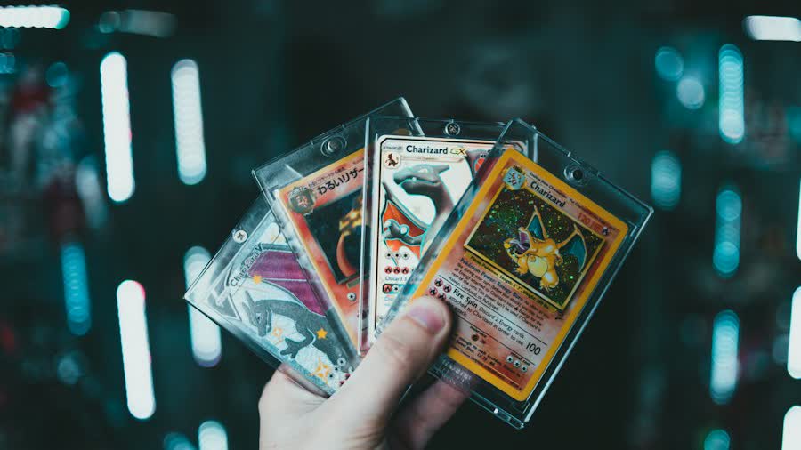 PSA vs CGC vs BGS: four Charizard cards in magnetic holders before submission